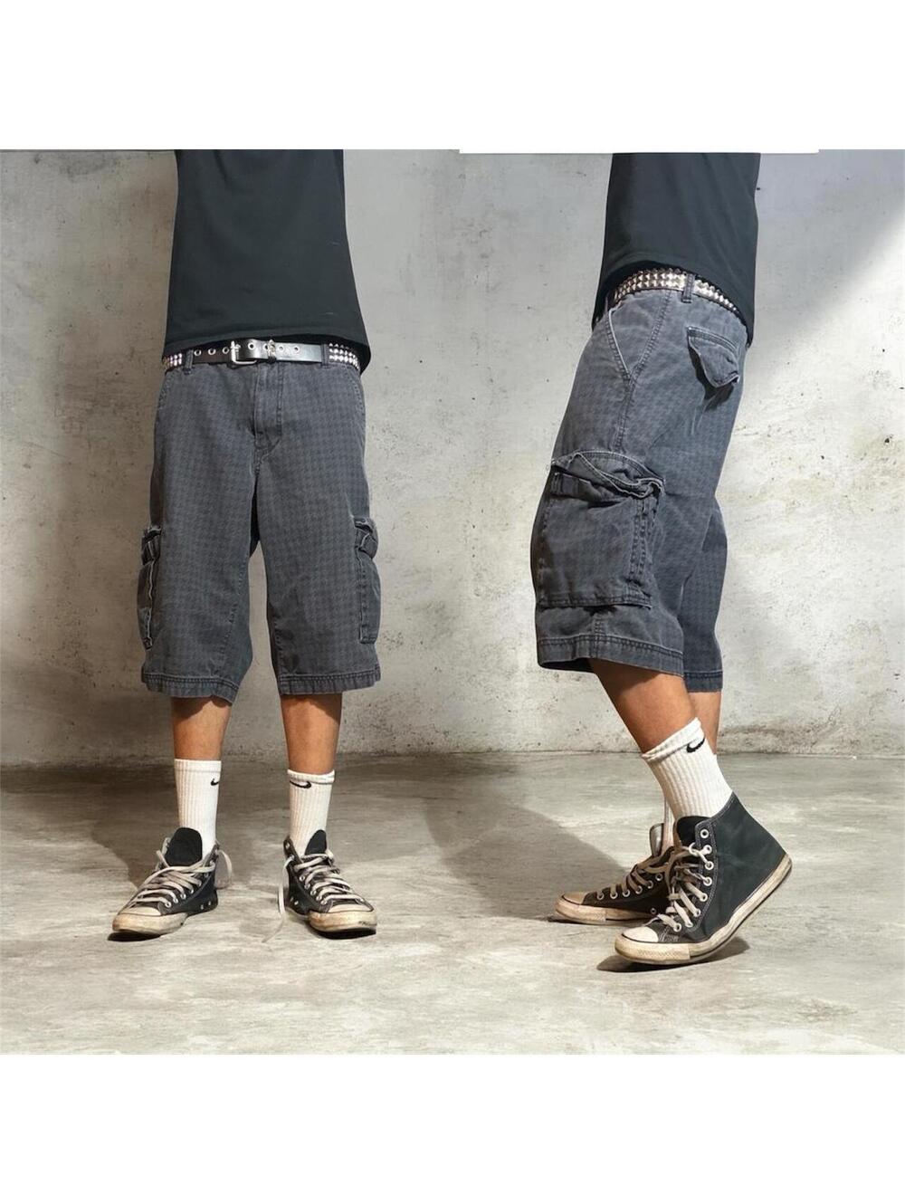 Y2K vintage Levi's Silver Tab Baggy Skate Grunge Geometric Pattern Gray Cargo